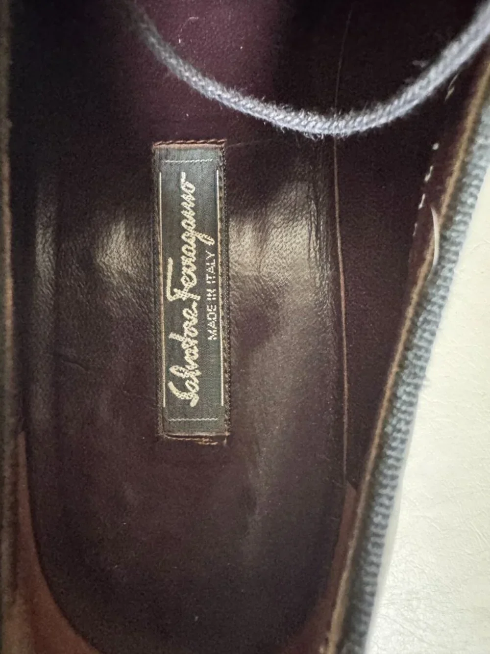 Salvatore Ferragamo Mens Black Patent Leather Oxford Dress Shoes Size 11 D Italy